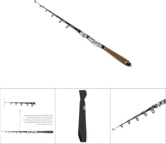 Vishengel Telescopisch - Stevige Hengel - Outdoor Vissen - Wrijvingsbestendig Koolstof - 150cm Lengte — afbeelding 2
