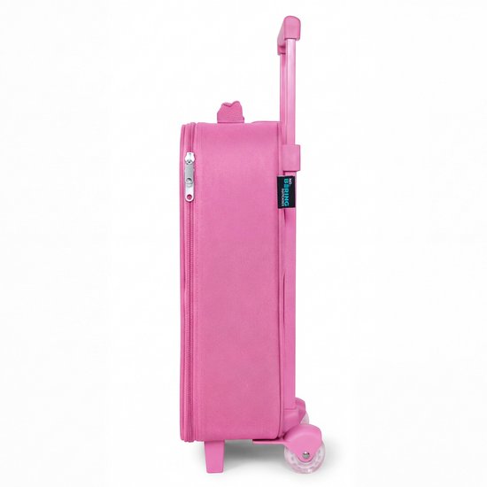 NoBoringSuitcases.com® - Kinderkoffer roze - Kindertrolley meisje - Meisje - Eenhoorn - Glitter - Koffer kind lichtgewicht - Reiskoffer trolley voor kinderen - Koffertje met lichtgevende wieltjes - Rolkoffer