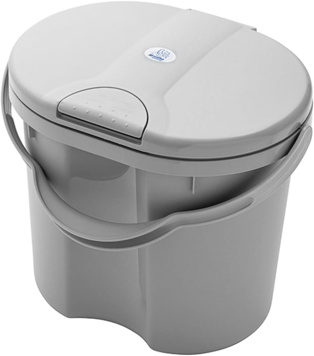 Luieremmer Baby - Afvalbak Luiers - Hygiënisch Opbergen - Geurafdichtend Deksel - 11 Liter Capaciteit - Grijs