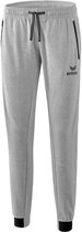 Lichtgrijze sweatbroek met logo, ritszakken en zwarte, gestreepte veter.