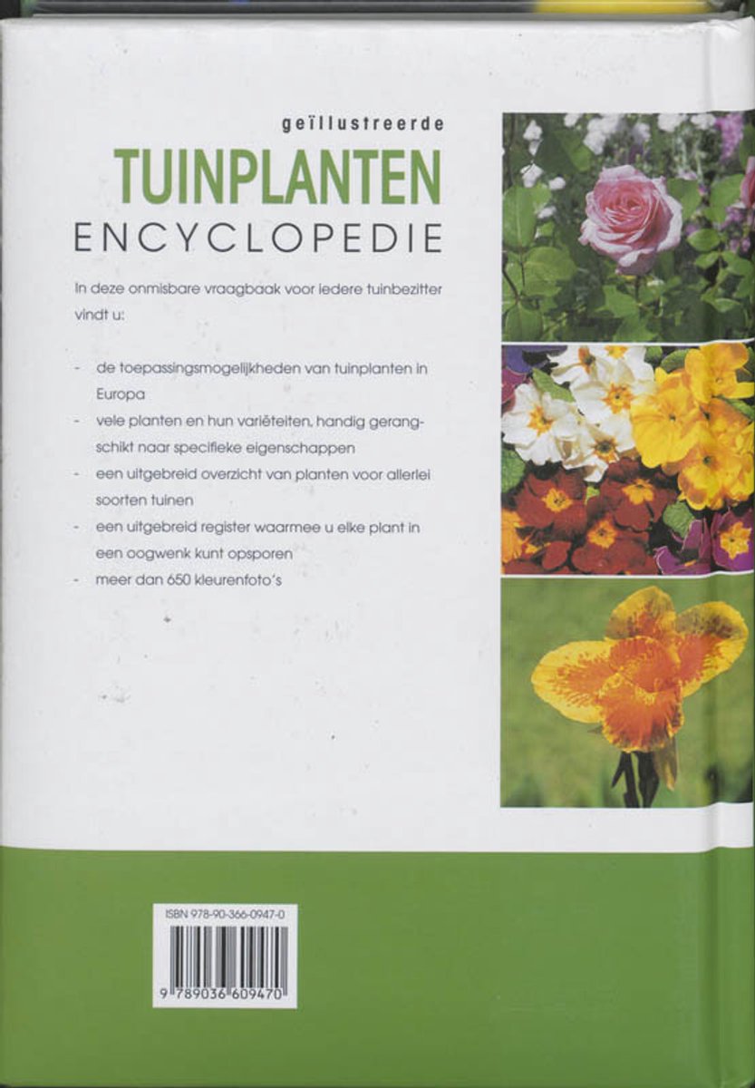 Geillustreerde tuinplanten encyclopedie met roze bloem en kleurrijke primula's