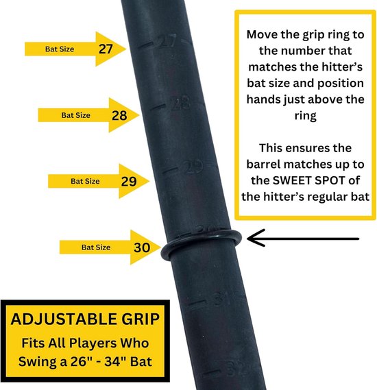Slagtrainer Honkbal - Softbal Swing Hulp - Training Verbeteren - Dwingt Correcte Mechanica - 38 x 18 cm - Geel van Merkloos — afbeelding 4