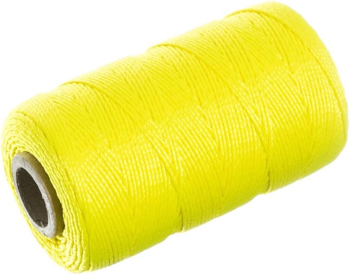 Gedraaid Nylon Koord - Metselaar Touw - Klus & Tuin - Rot Weerstand - 275 Voet - Fluorescerend Geel