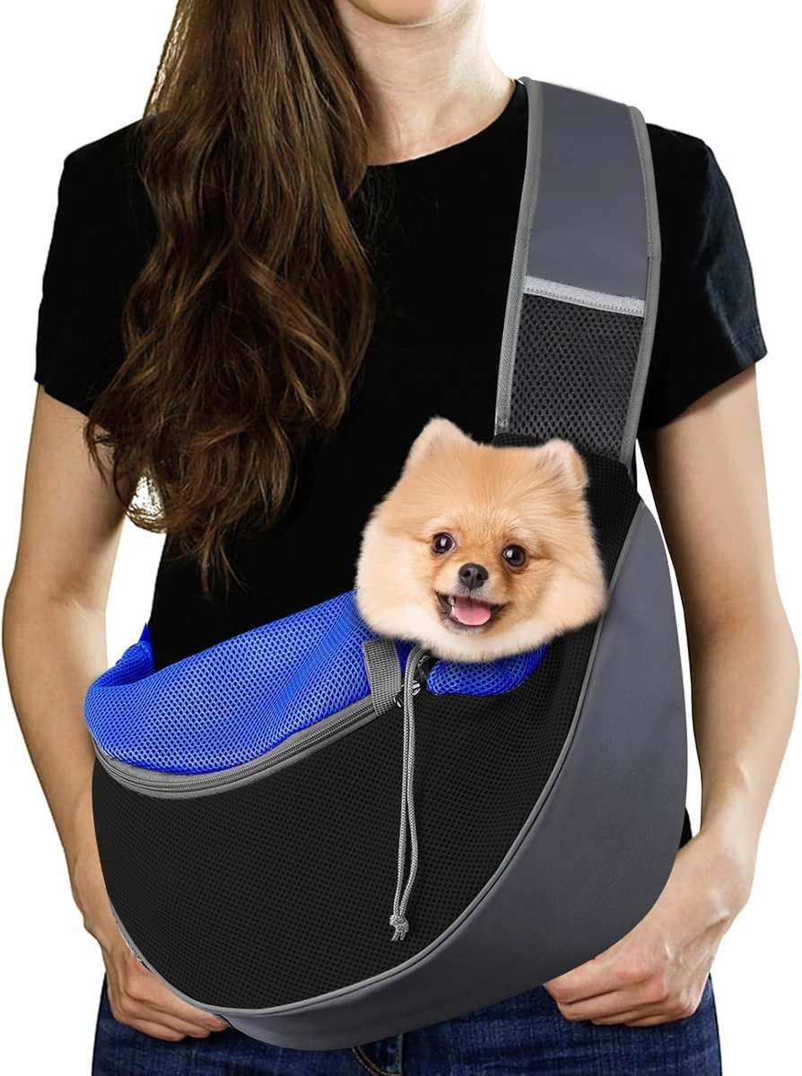 Hondendraagzak - Honden draagtas - Buiten reizen - Verstelbare schouderband - 46x15x31 cm - Indigo