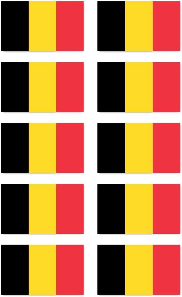 Vlag Stickers - België BE - Voertuig Decoratie - 10 Stuks Set - 50x30 mm