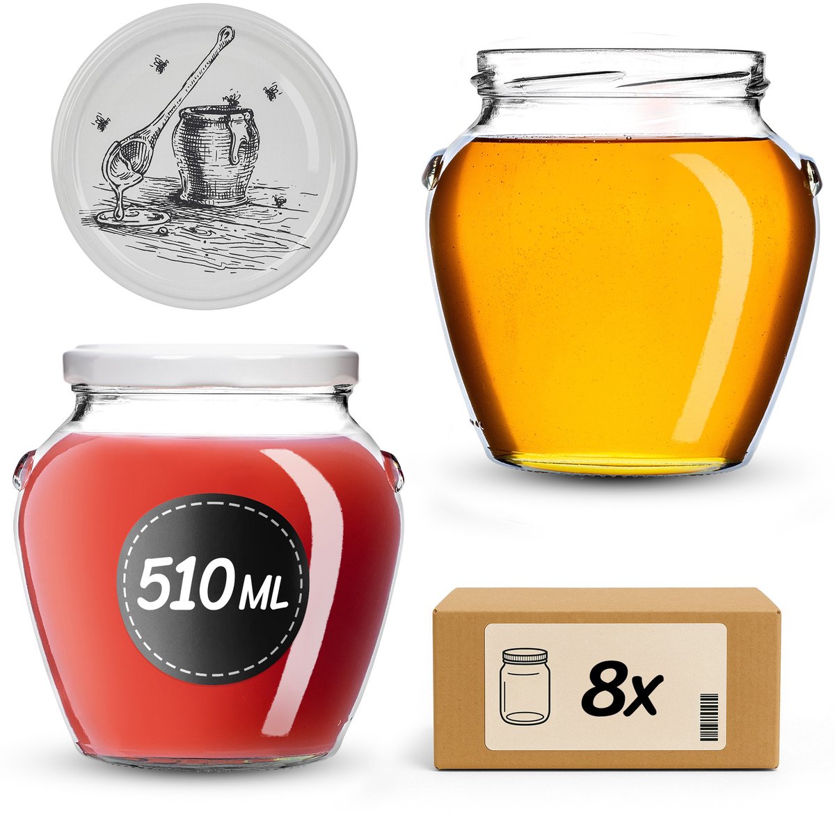 KADAX Amphora Jar fi82 510ml + deksel fi82 wz33 p