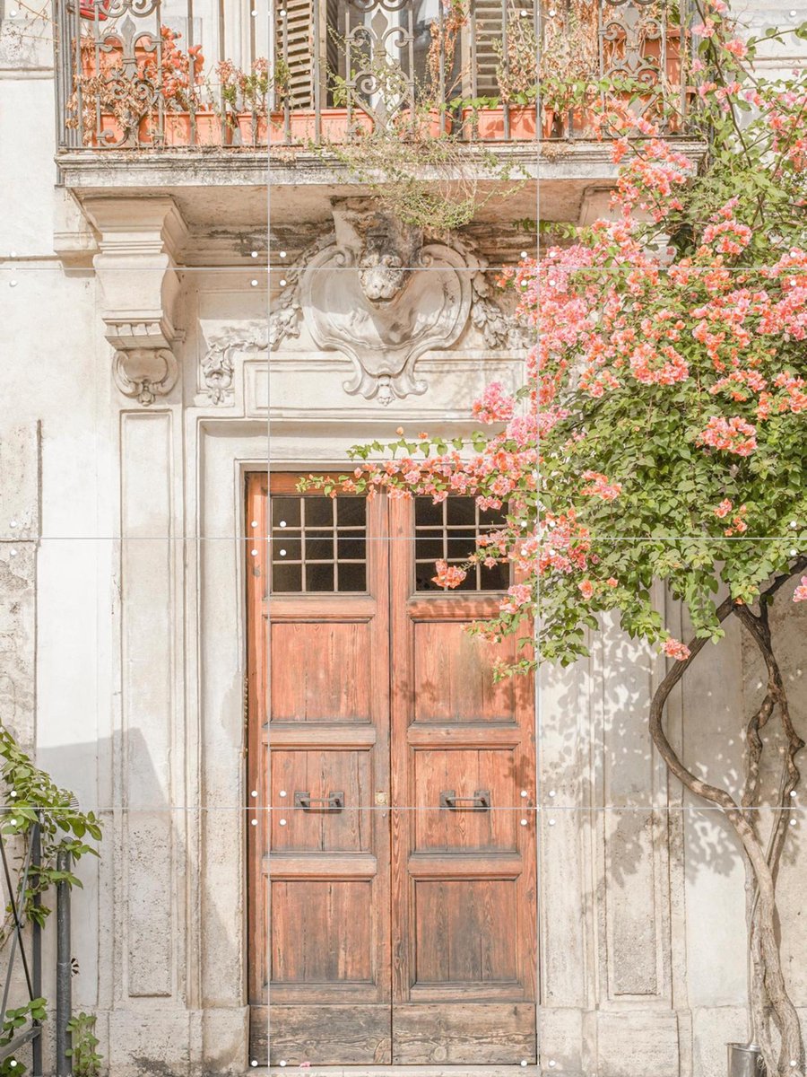 IXXI Floral Entry in Rome, Henrike Schenk - 60 x 80 cm - Gratis ophangtool - Grote wanddecoratie en posters - Fotografie, Vintage, Klassiek