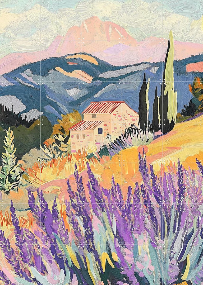 IXXI Purple Hush, Artclaud - 100 x 140 cm - Gratis ophangtool - Grote wanddecoratie en posters - Kleurrijk, Illustraties, Woonkamer, Studeerkamer