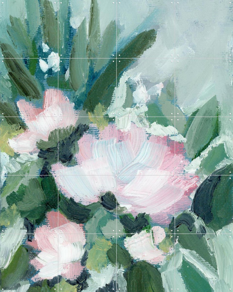 IXXI Dusky Floral, Green Barn Studio - 80 x 100 cm - Gratis ophangtool - Grote wanddecoratie en posters - Olieverf, Impressionisme, Slaapkamer