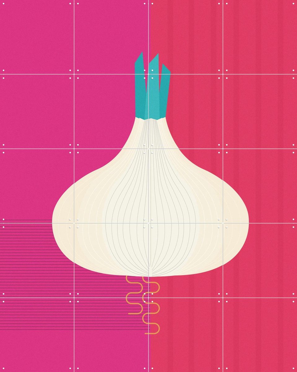 IXXI Garlic, Jetske Kox - 80 x 100 cm - Gratis ophangtool - Grote wanddecoratie en posters - Illustraties, Digitale Kunst, Minimalisme, Kleurrijk