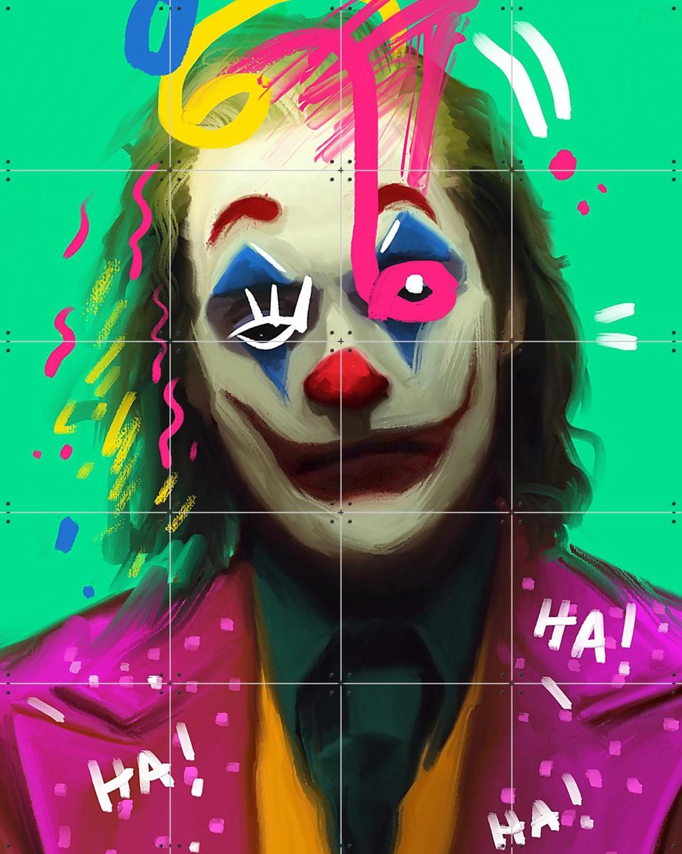 IXXI Why so serious Joker, Pop-art by Tadej - 80 x 100 cm - Gratis ophangtool - Grote wanddecoratie en posters - Pop art, Digitale Kunst, Speels