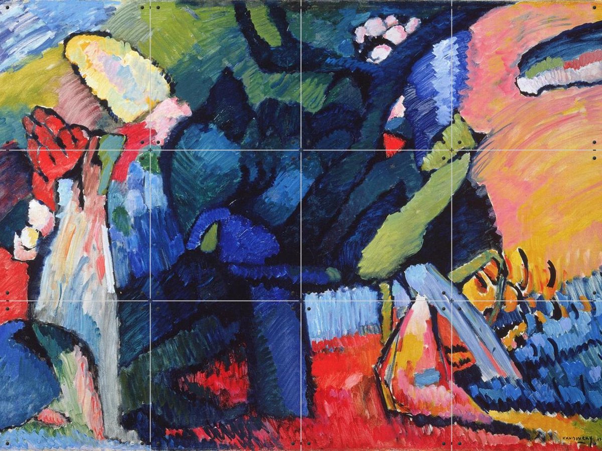 IXXI Improvisation 4, Kandinsky & Bridgeman Images - 80 x 60 cm - Gratis ophangtool - Grote wanddecoratie en posters - Olieverf, Kleurrijk, Abstract