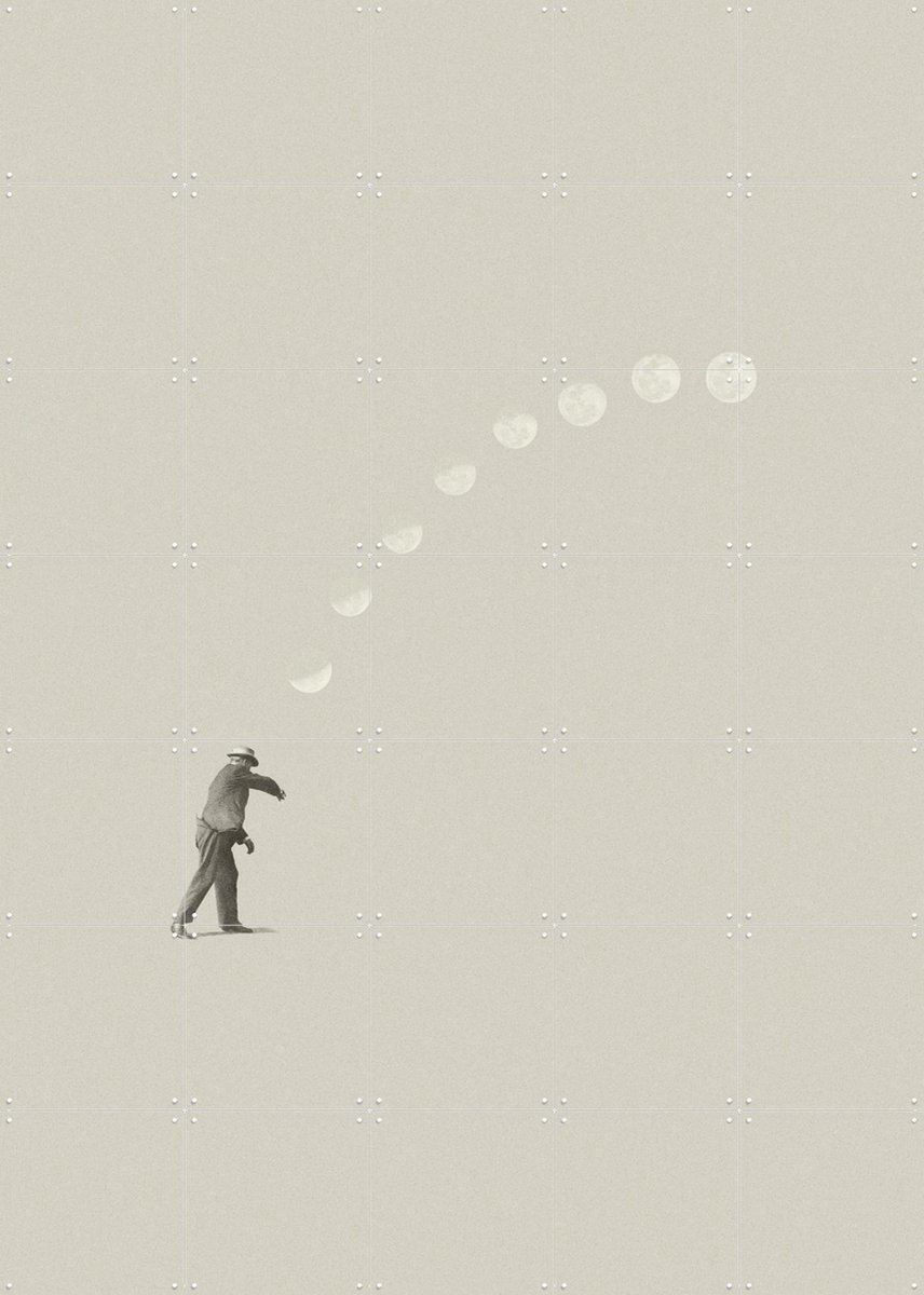IXXI Lucky Shot, Maarten Léon - 100 x 140 cm - Gratis ophangtool - Grote wanddecoratie en posters - Minimalisme, Illustraties, Woonkamer, Slaapkamer