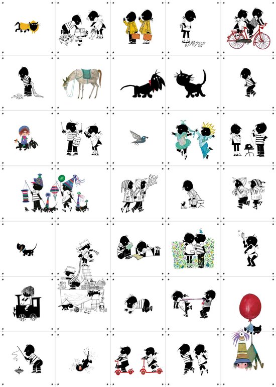 Boîte de collage IXXI Fiep Westendorp, Fiep Westendorp - 100 x 140 cm - Support de suspension gratuit - Grande décoration murale et posters - Ludique, Illustrations, Collage