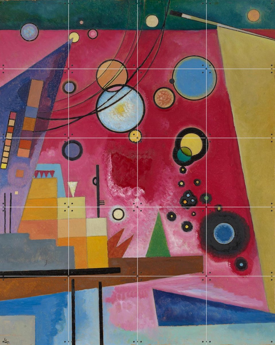 IXXI Heavy Red, Kandinsky & Bridgeman Images - 80 x 100 cm - Gratis ophangtool - Grote wanddecoratie en posters - Kleurrijk, Abstract, Klassiek