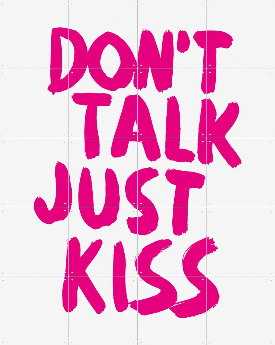 IXXI Don't talk just kiss, Marcus Kraft - 80 x 100 cm - Gratis ophangtool - Grote wanddecoratie en posters - Pop art, Kleurrijk, Grafisch Ontwerp