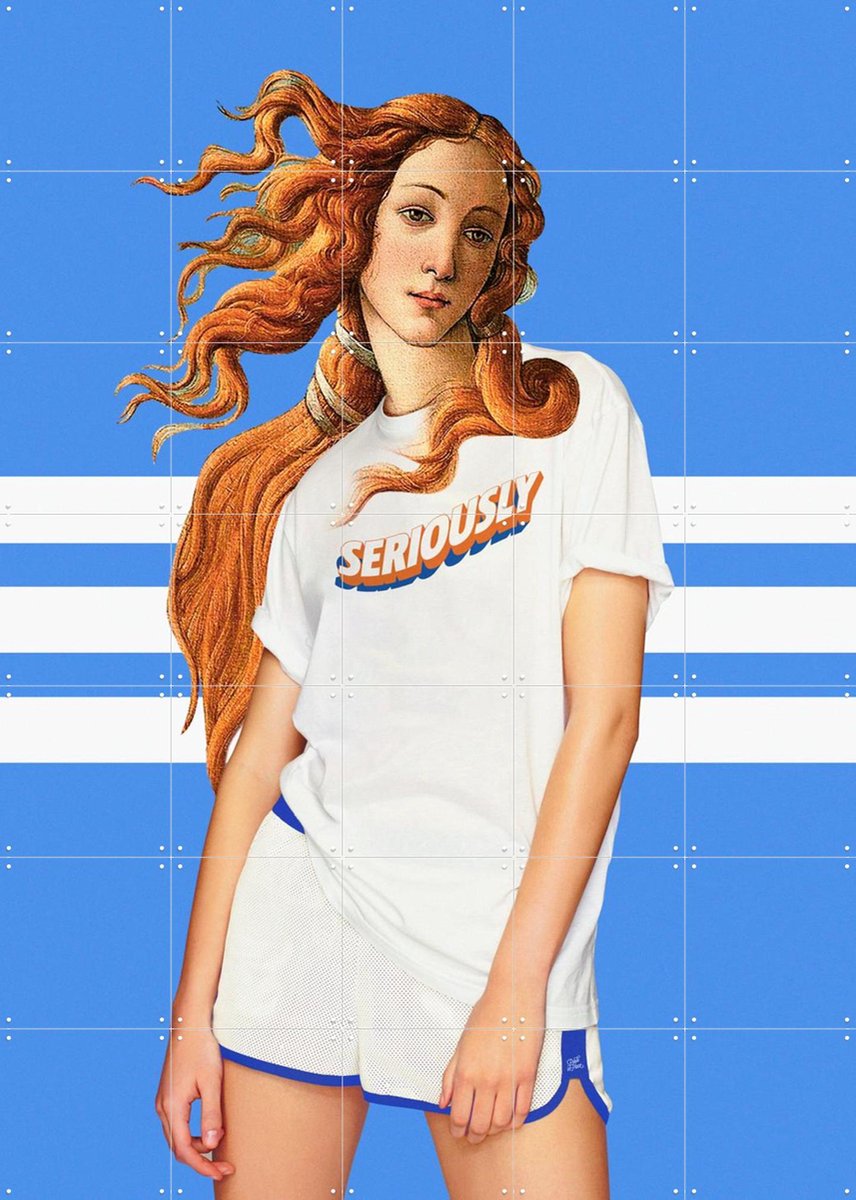 IXXI Venus Outfit, Paste in Place - 100 x 140 cm - Gratis ophangtool - Grote wanddecoratie en posters - Digitale Kunst, Illustraties, Kleurrijk, Pop