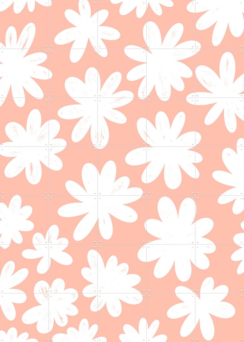 IXXI Marguerites on Pink, BAINAI - 100 x 140 cm - Gratis ophangtool - Grote wanddecoratie en posters Kinderkamer, Bloemen, Kinderen