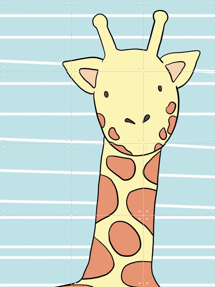 IXXI Little Giraffe, BAINAI - 60 x 80 cm - Gratis ophangtool - Grote wanddecoratie en posters Kinderkamer, Babykamer, Kinderen, Baby, Dieren