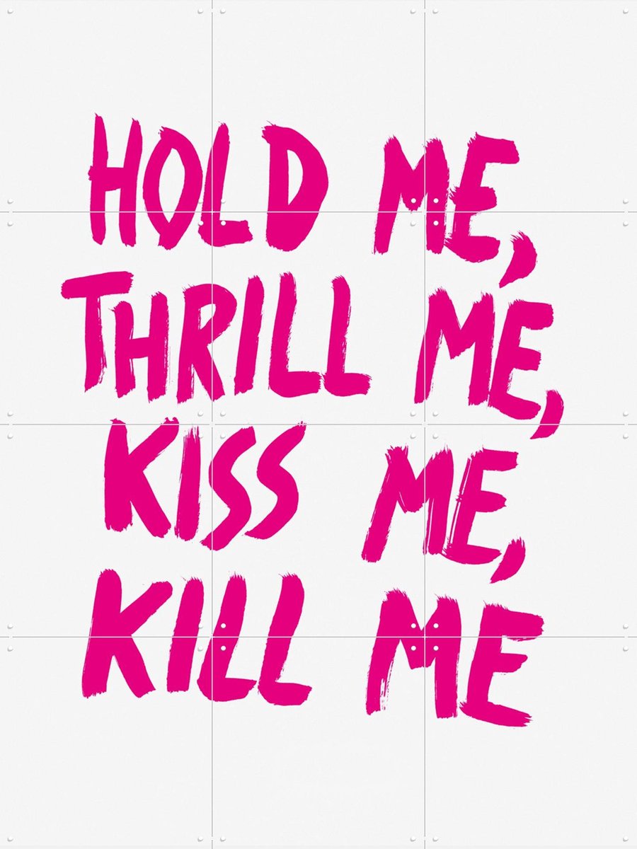 IXXI Hold me, Thrill me, Kiss me, Kill me, Marcus Kraft - 60 x 80 cm - Gratis ophangtool - Grote wanddecoratie en posters - Pop art, Typografie