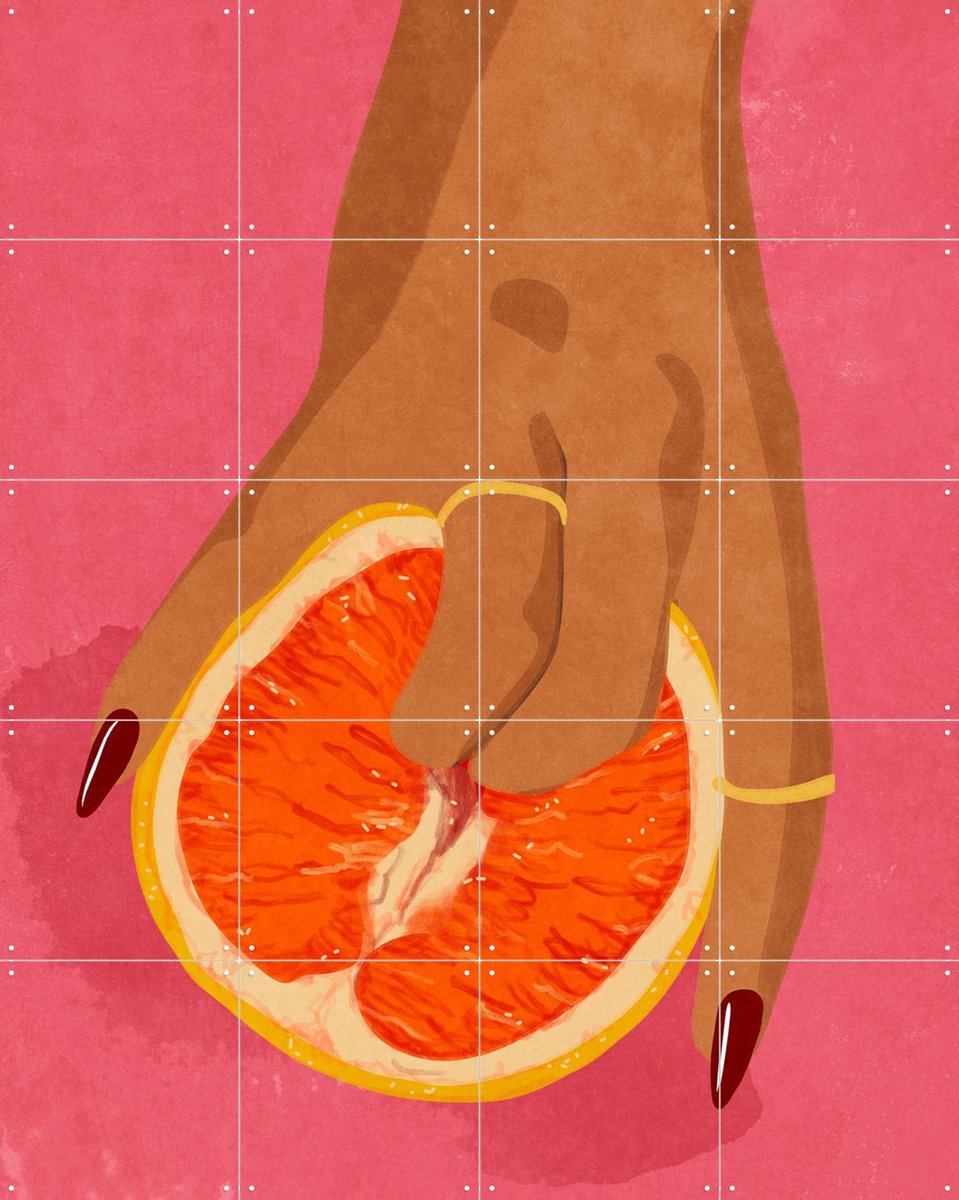IXXI Fruit Love Pink, Raissa Oltmanns - 80 x 100 cm - Gratis ophangtool - Grote wanddecoratie en posters - Grafisch Ontwerp, Digitale Kunst