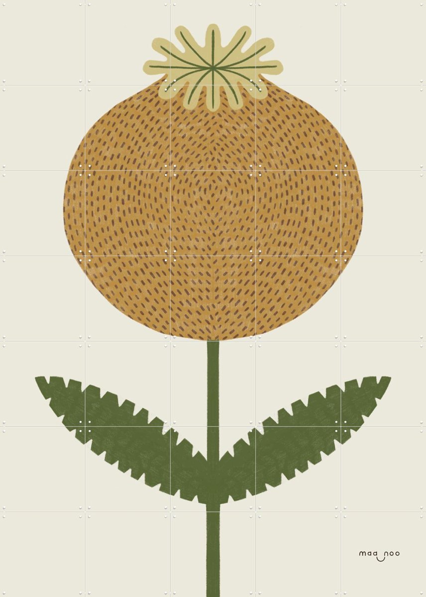 IXXI Poppy, Maa-noo - 100 x 140 cm - Gratis ophangtool - Grote wanddecoratie en posters - Grafisch Ontwerp, Illustraties, Minimalisme, Speels