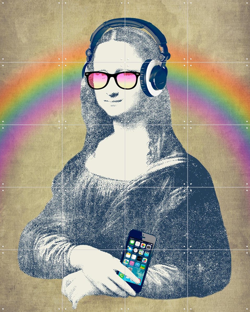 IXXI Modern Lisa, Angelo Cerantola - 80 x 100 cm - Gratis ophangtool - Grote wanddecoratie en posters - Vintage, Kleurrijk, Illustraties, Pop art