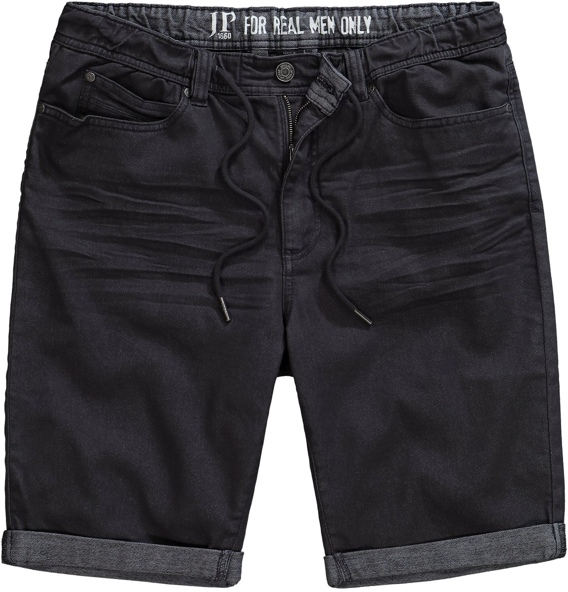 JP 1880 - Heren - Bermuda FLEXNAMIC® 5-pocket elastische band - Antraciet - Maat L