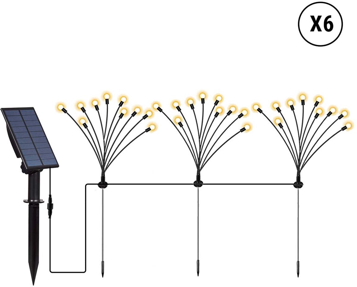 Set van 18 zonnebakens met 180 lampjes H70CM LYRA