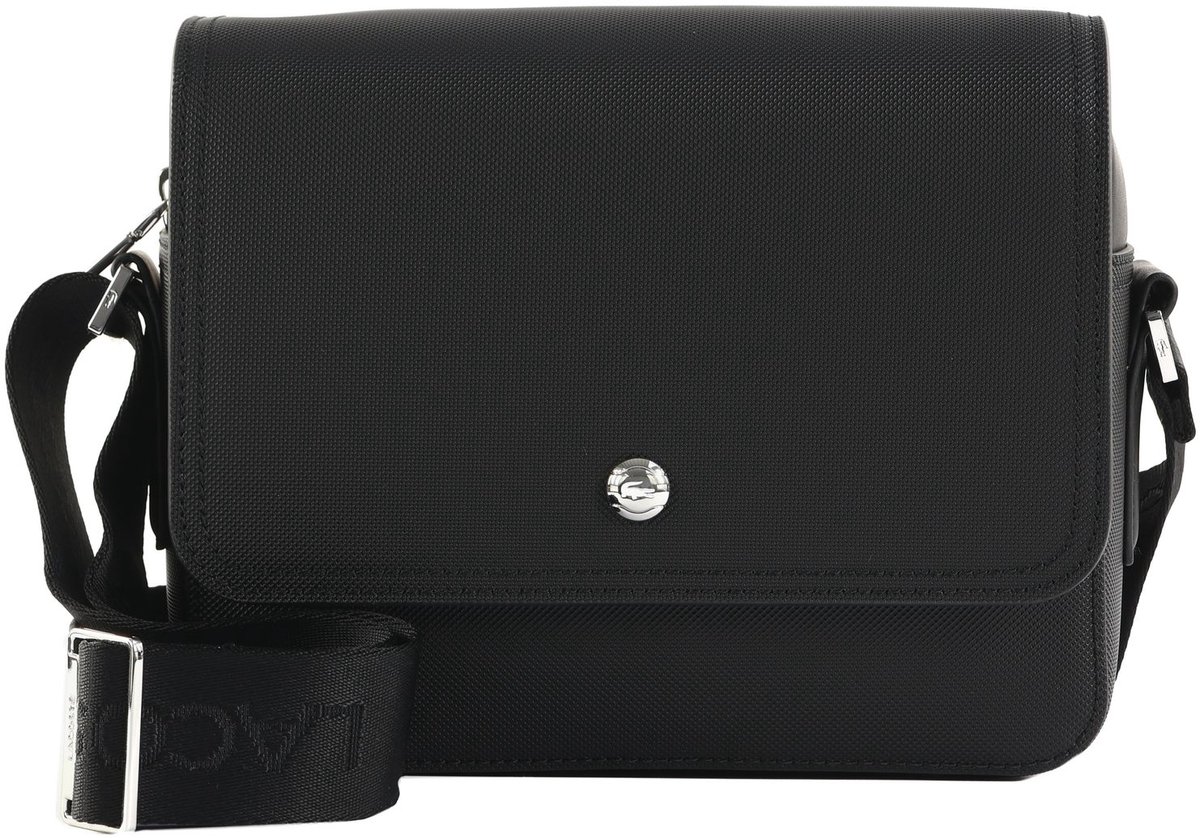 LACOSTE schoudertas Langon Messenger Bag Noir zwart