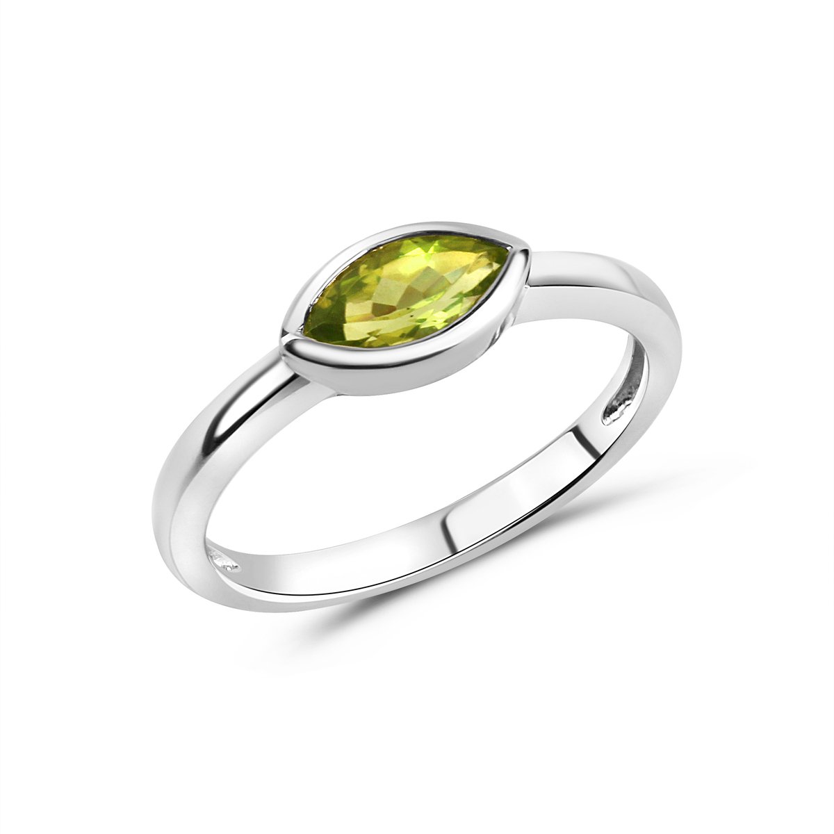 Celesta Ring 925/- Sterling Silber glanz rhodiniert Peridot grün