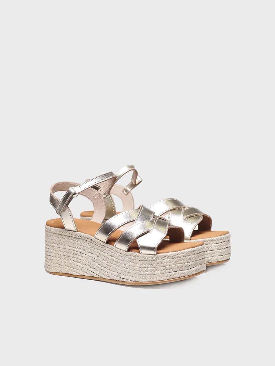 Gouden platform sandaal | CRISTINA
