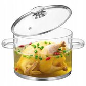 3.2L Glazen Kookpan - Voor Alle Kookzones (Incl. inductie), Ovenbestendig, Transparant - Geschikt voor Soep, Sauzen & Babyvoeding