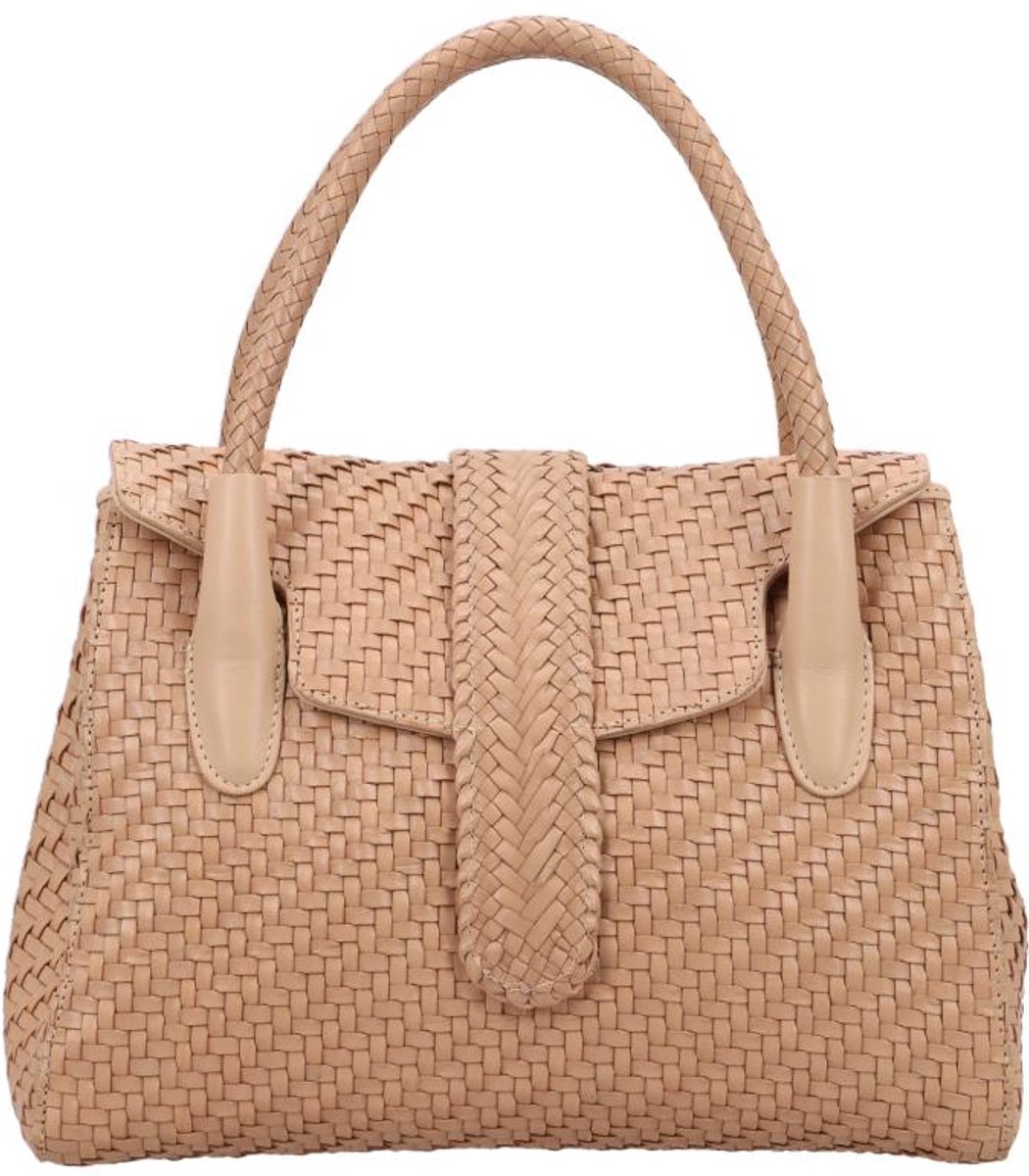 Allan K Kirsten Small DJ Medium Handtas Dames - Leer - Beige
