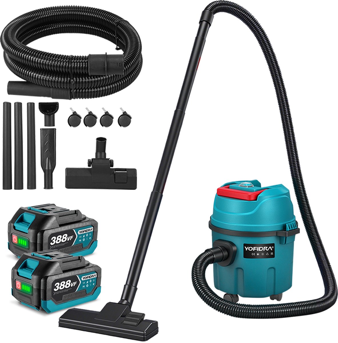 Yofidra Draadloze Stofzuiger 35Kpa met 2 Accu's - Nantong Qizao Power Tools Co..Ltd - €98,99