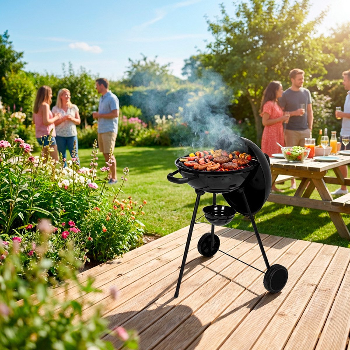 Houtskoolbarbecue Kansas in bolvorm