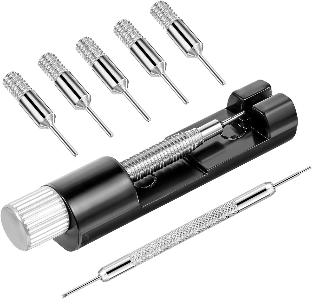 Allecto - Horlogebandgereedschap - Veerset - Reparatie - Zwart - Horlogeband verwijderen - Aanpassen maat - Horlogeband reparatieset - Geschikt voo...