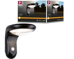 Paulmann Solar LED-wandarmatuur voor buiten Diskola Schemergestuurde bewegingsmelder (IR) IP44 180 × 234 mm 3000K 3,5W 400lm 3,7V Antraciet Kunststof