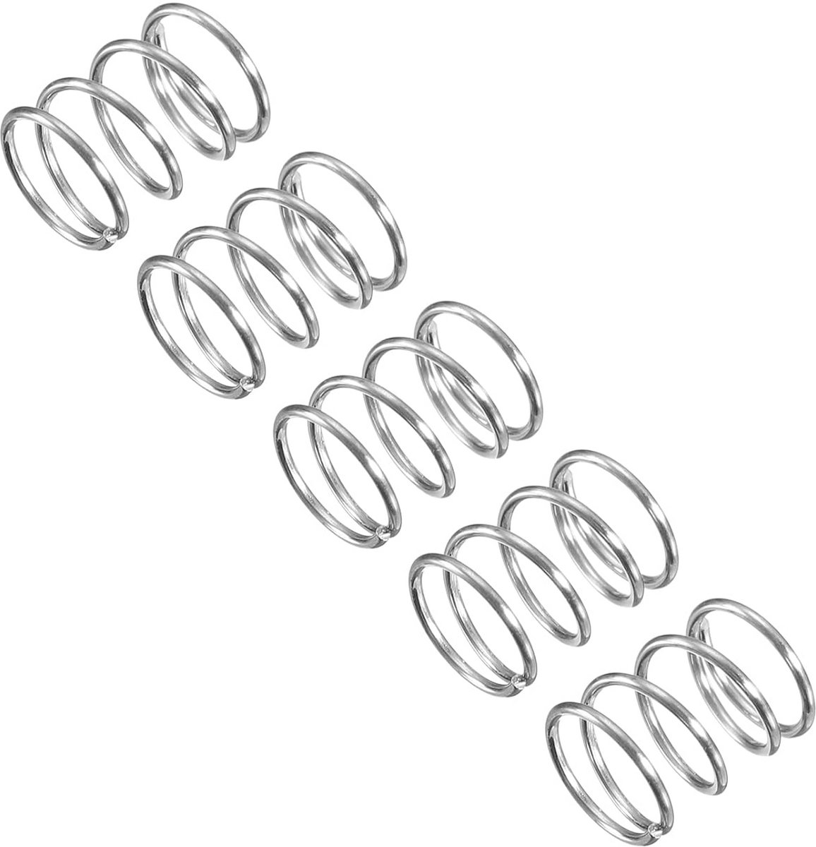 5-delige Set Drukveren van RVS met 7mm Buitendiameter en 10mm Lengte
