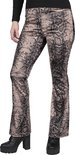 Flared broek met bruin/zwart slangenprint patroon