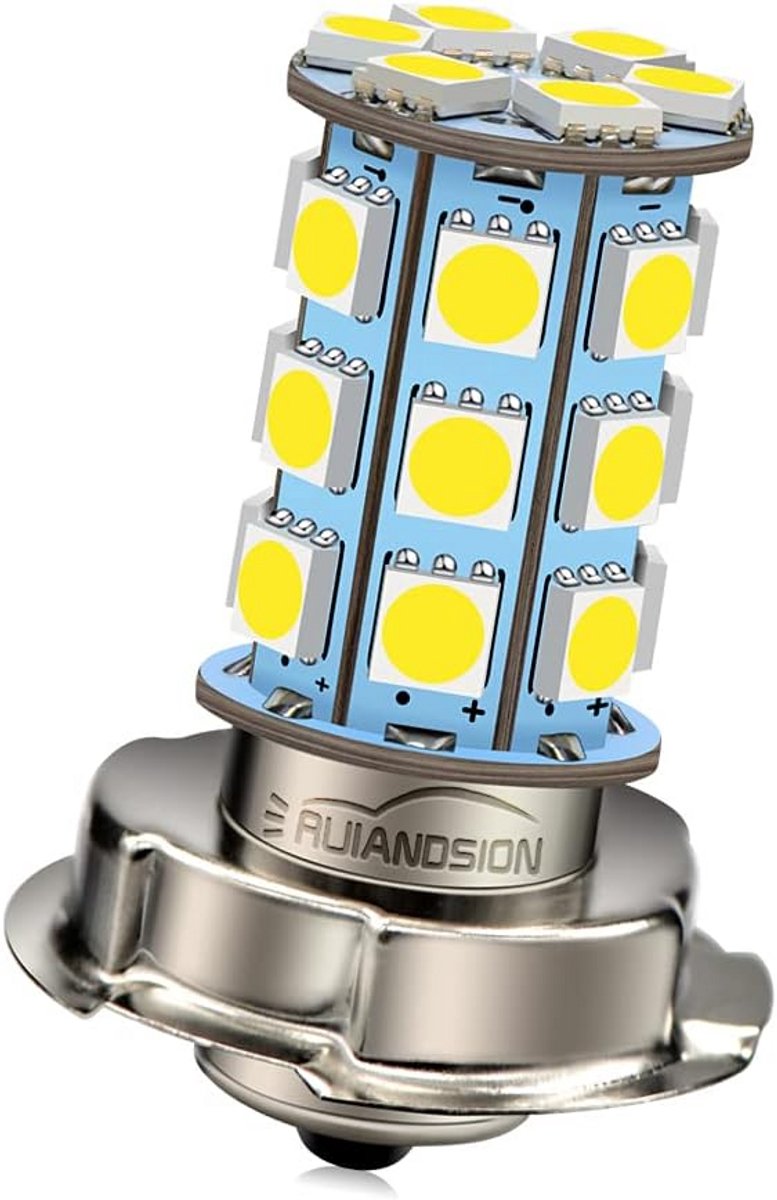 P26S LED Koplamp Motorfiets 12V Superhelder Wit 6000K