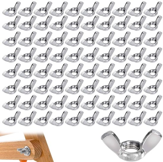 Vleugelmoeren M6 RVS – 80 Stuks – Roestvrij Staal – Handvast – Zilver – Voor Binnen & Buiten – Montage & DIY