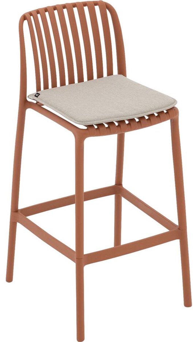 Goossens Barstoel Lygeke - Kunststof - oranje - 50 x 103 x 54 cm - Barstoel - inclusief kussen
