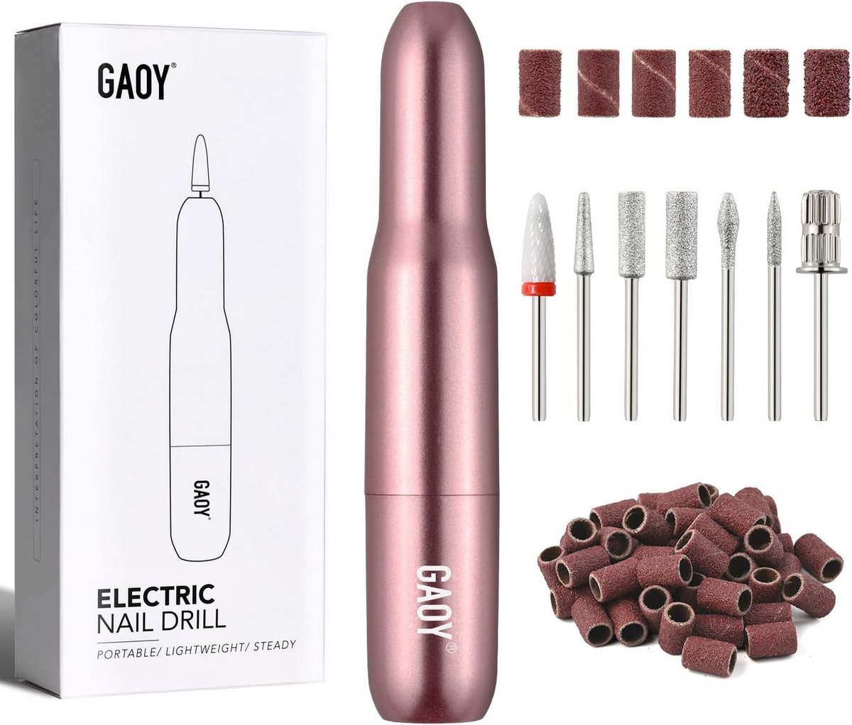 Draagbare Elektrische Nagelvijl voor Acryl en Gel - USB Manicure Pedicure Set in Roze