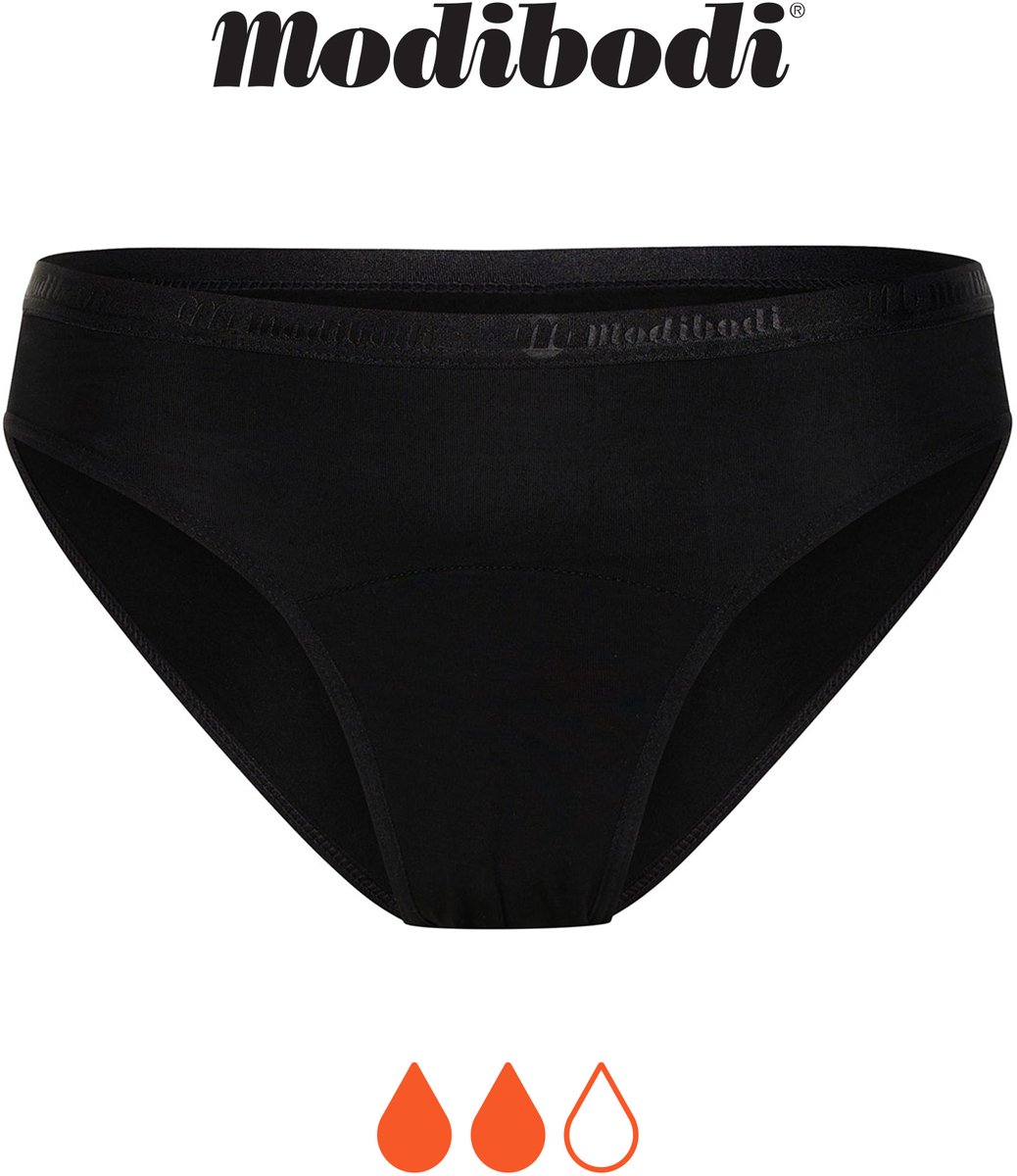 Modibodi Menstruatie Ondergoed Normaal absorberend Dames Klassieke Bikinislip Zwart 40