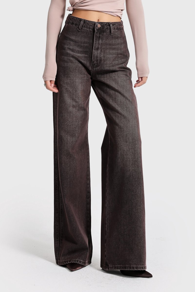It's Basic - LOOSE HIGH RISE JEANS - COFFEE