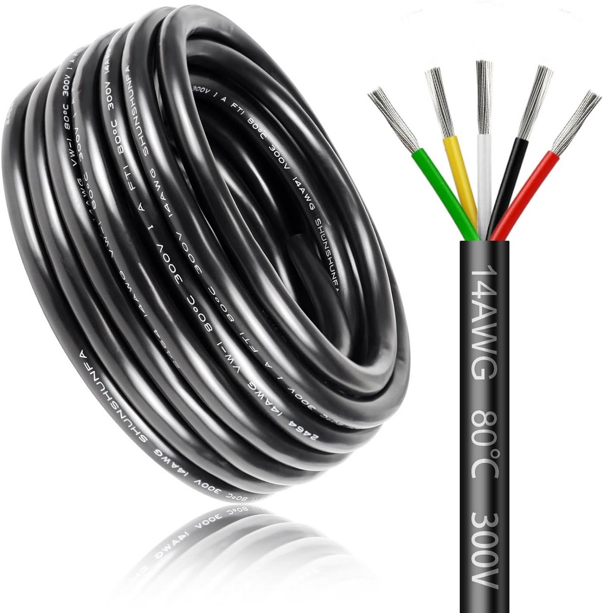 20 Meter 2-aderige Elektrische Draad 22 AWG 0,3 mm² Dunne Stroomkabel voor LED en Elektronica