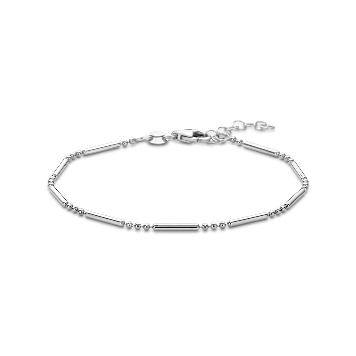Zilver gerhodineerde armband buisjes 1,5 mm 17 + 2 cm - 1341769
