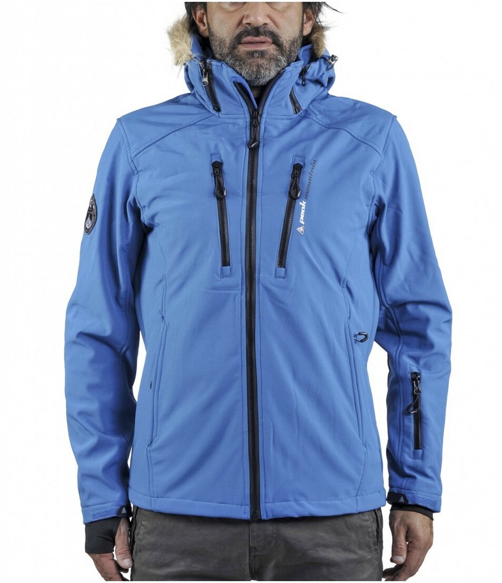 Softshell jas met nepbont Peak Mountain Casada Blauw