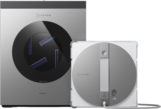 ECOVACS - WINBOT W3 OMNI EU - Robot ramenreiniger - Ruitenreinigingsrobot met multifunctioneel station - automatische wasfunctie van reinigingspad - intelligente randreiniging - sproeifunctie met drie sproeiers - app-bediening